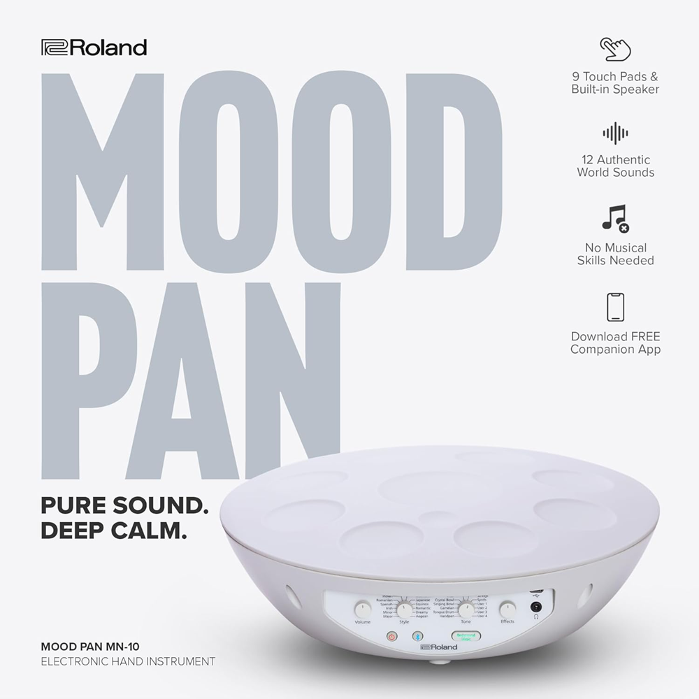 <b>Roland MN-10 MOOD PAN Handpan Instrumento Percuss&atilde;o Eletr&oacute;nico</b>