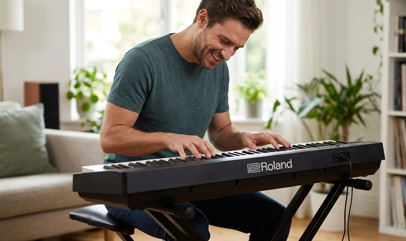 Piano Port&aacute;til Roland FP-10-BK Preto com Porta USB e Bluetooth