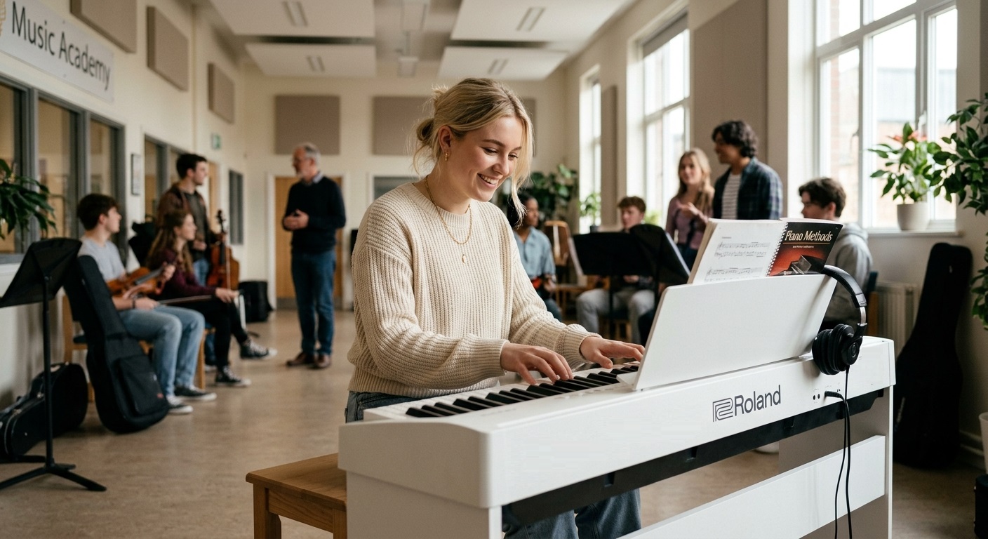 <b>Piano Port&aacute;til Roland FP-30X WH Branco com Porta USB e Bluetooth</b>