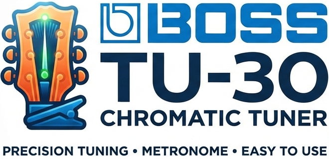BOSS TU-30 Afinador e Metrónomo Cromático para Guitarra Elétrica, Baixo, Ukulele. Violino