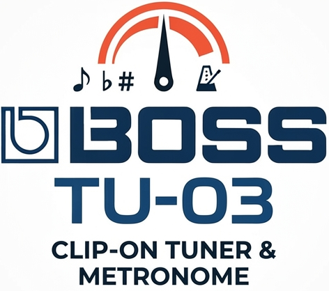 BOSS TU-03 Afinador e Metrónomo Clip para Guitarra, Baixo, Ukulele, Violino